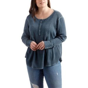 Lucky Brand Plus Size Thermal Embroidered Blouse